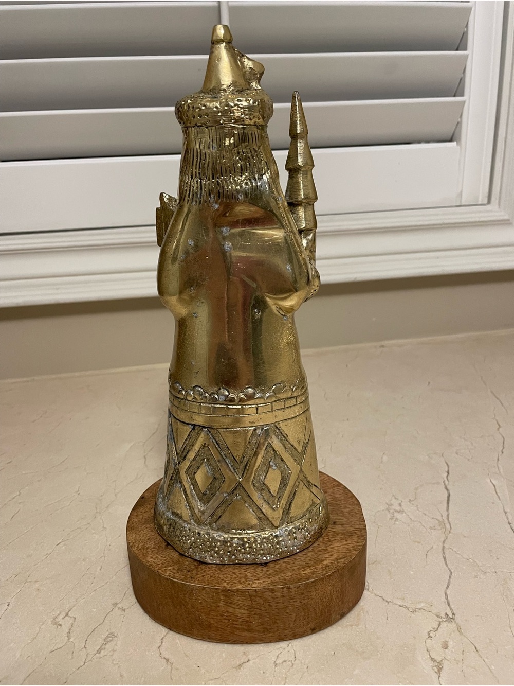 Gold Santa Figurine Holiday Decor - Classic Brass-Finish Santa - Picture 2 of 9